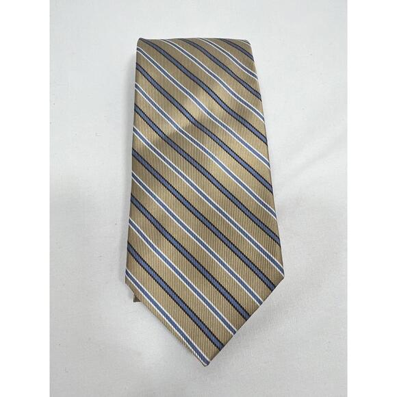 Jos. A. Bank Other - NEW Jos A Bank Executive Collection Men’s Tie 100% Silk Tan Blue Stripe Necktie
